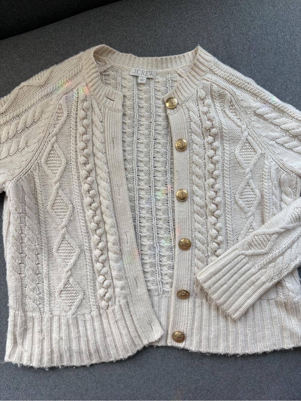 J Crew Cable-knit cardigan sweater